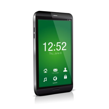 vektör smartphone ile değmek perde