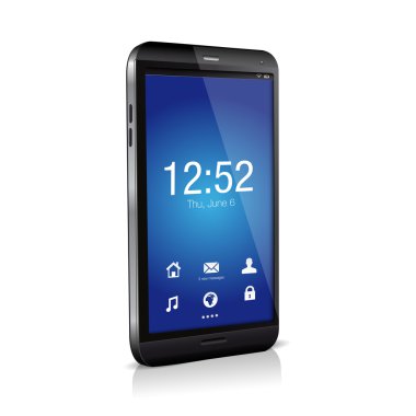 vektör smartphone ile değmek perde