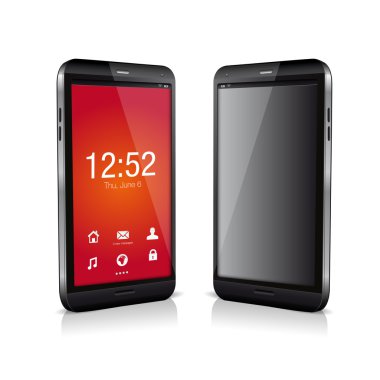vektör smartphone ile değmek perde