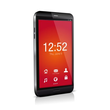 vektör smartphone ile değmek perde