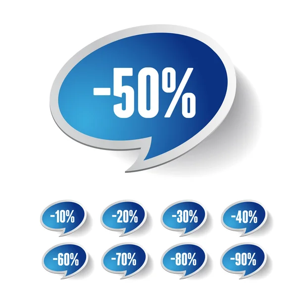 Sale percents label. Vector set — Stock Vector