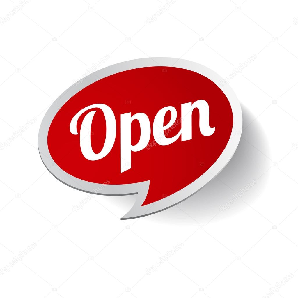 Open Sign - Illustration of red sign