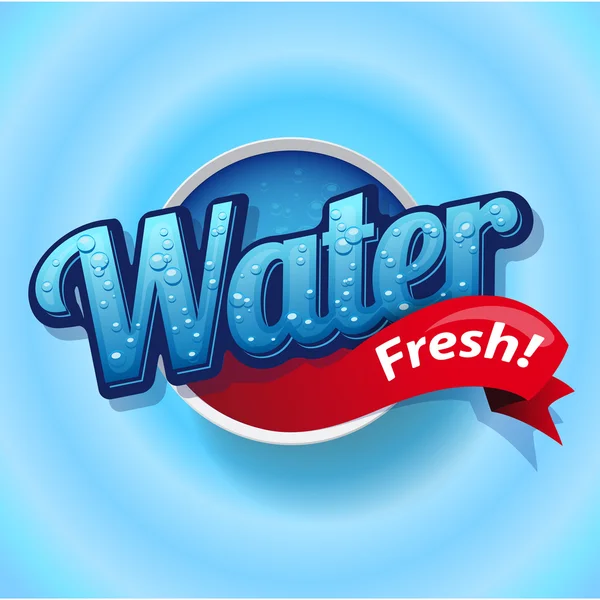 Etikettenvektor für Trinkwasser und Wasser — Stockvektor
