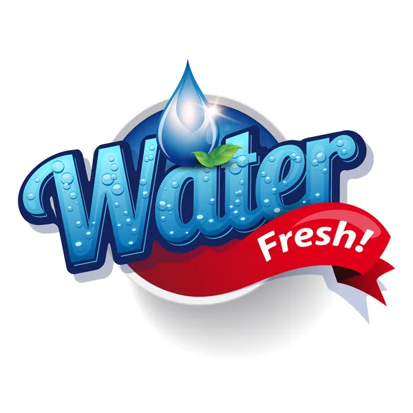 Drinken en water label vector — Stockvector