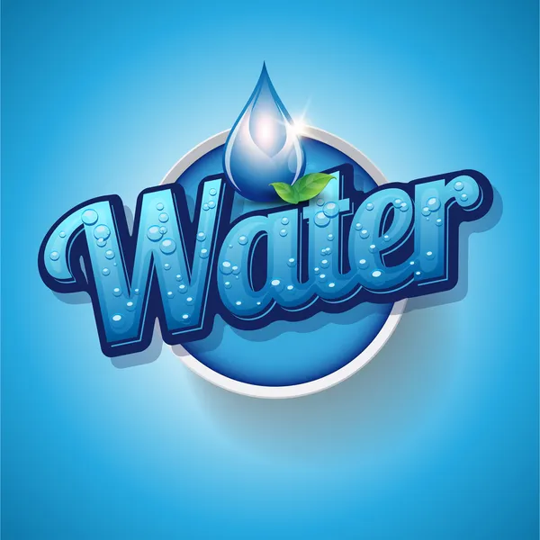 Drinken en water label vector — Stockvector