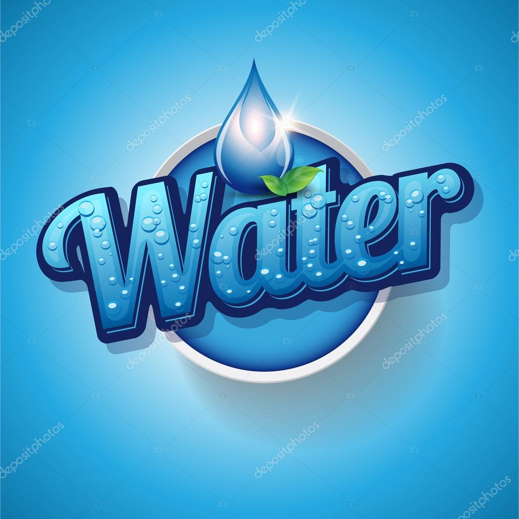 Beber Y Agua Etiqueta Vector Ilustración De Stock De ©grounder 25950349