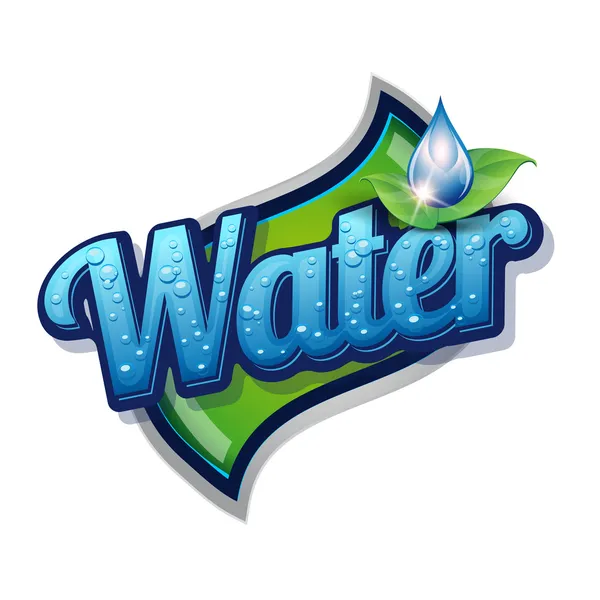 Drinken en water label vector — Stockvector