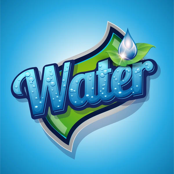 Drinken en water label vector — Stockvector