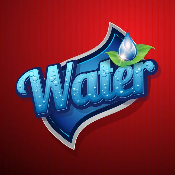 Etikettenvektor für Trinkwasser und Wasser — Stockvektor