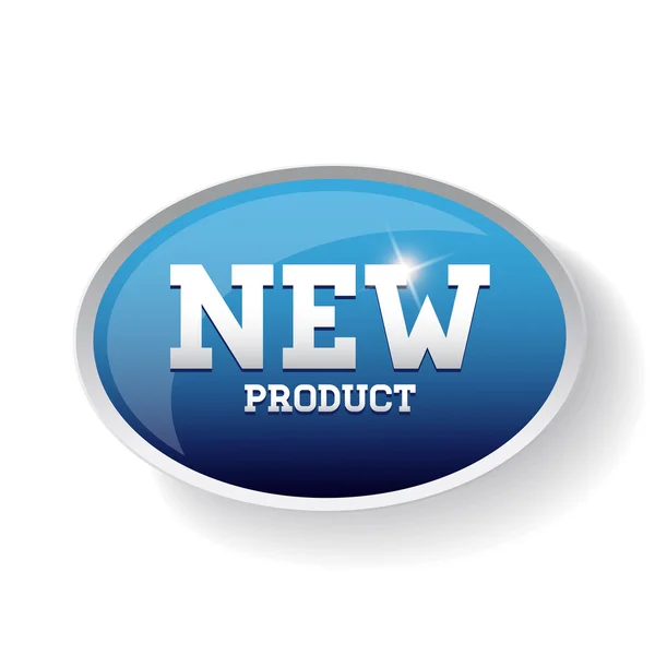 Etiqueta del nuevo producto azul — Vector de stock