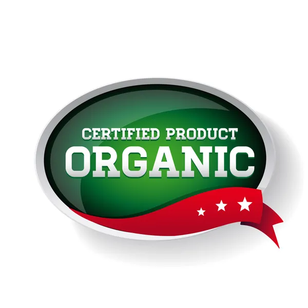 Certified organic label or sticker for products — Stock Vector