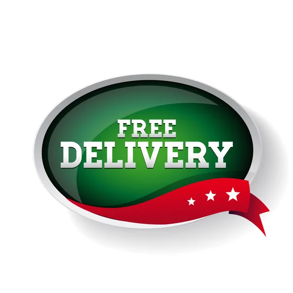 Free delivery sign button — Stock Vector