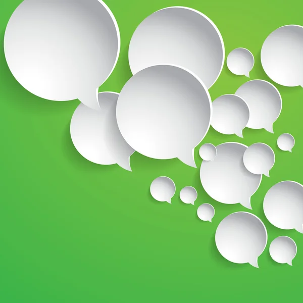 Círculos de papel branco abstrato - bolhas de fala — Vetor de Stock