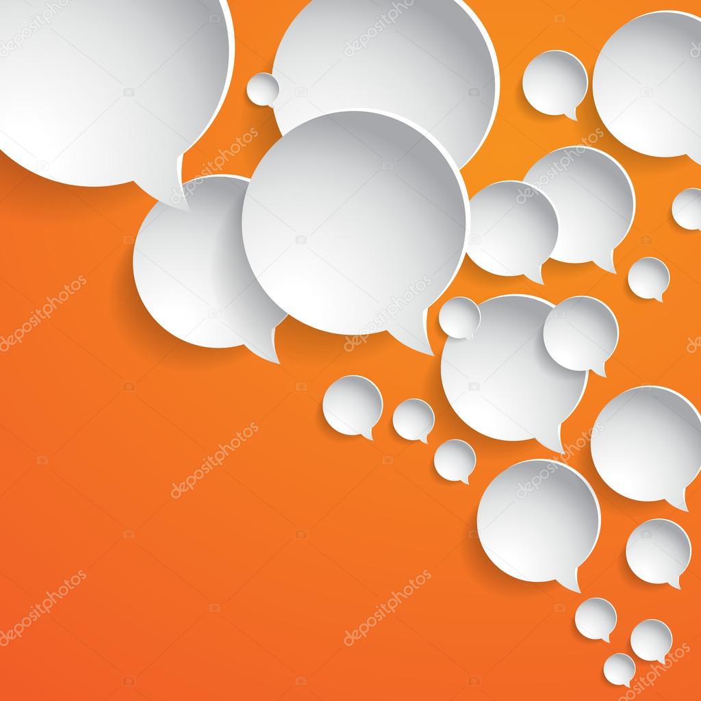 Abstract white paper circles - speech bubbles