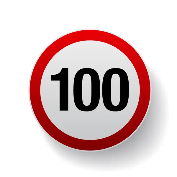 Speed sign - Number hundred button — Stock Vector