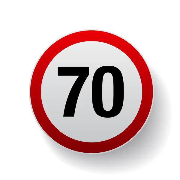 Speed sign - Number seventy button — Stock Vector