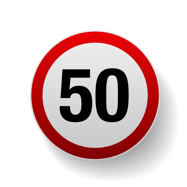 Speed sign - Number fifty button — Stock Vector