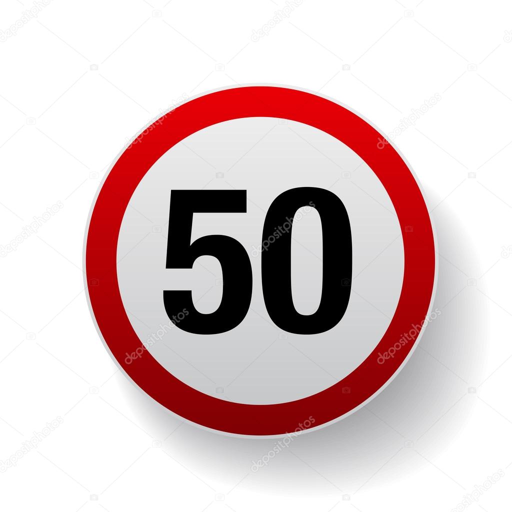 Speed sign - Number fifty button