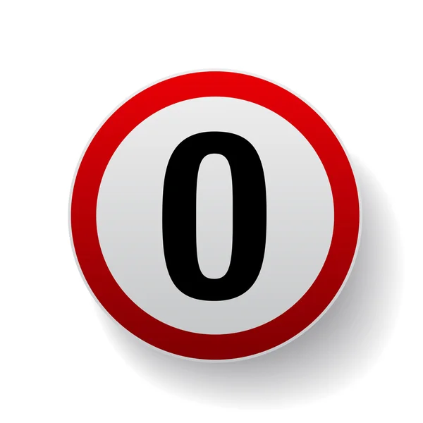 Signo de velocidad - Número cero botón — Vector de stock