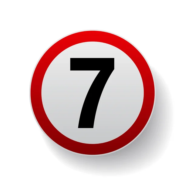 速度記号 - 番号 7 ボタン — ストックベクタ