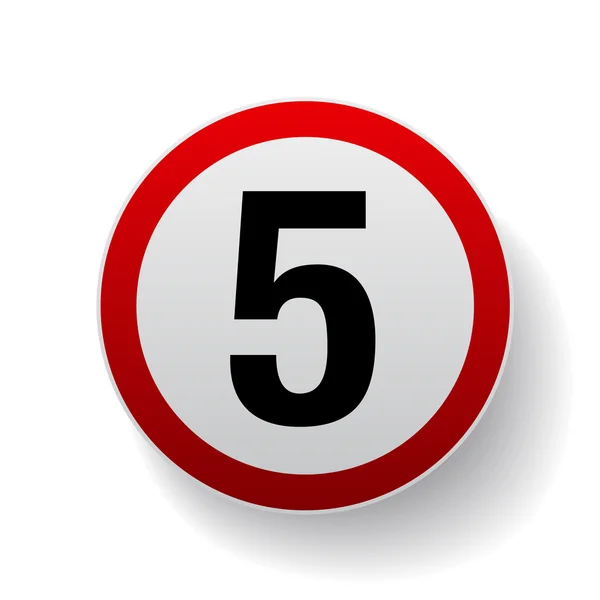 Signo de velocidad - Número cinco botón — Vector de stock