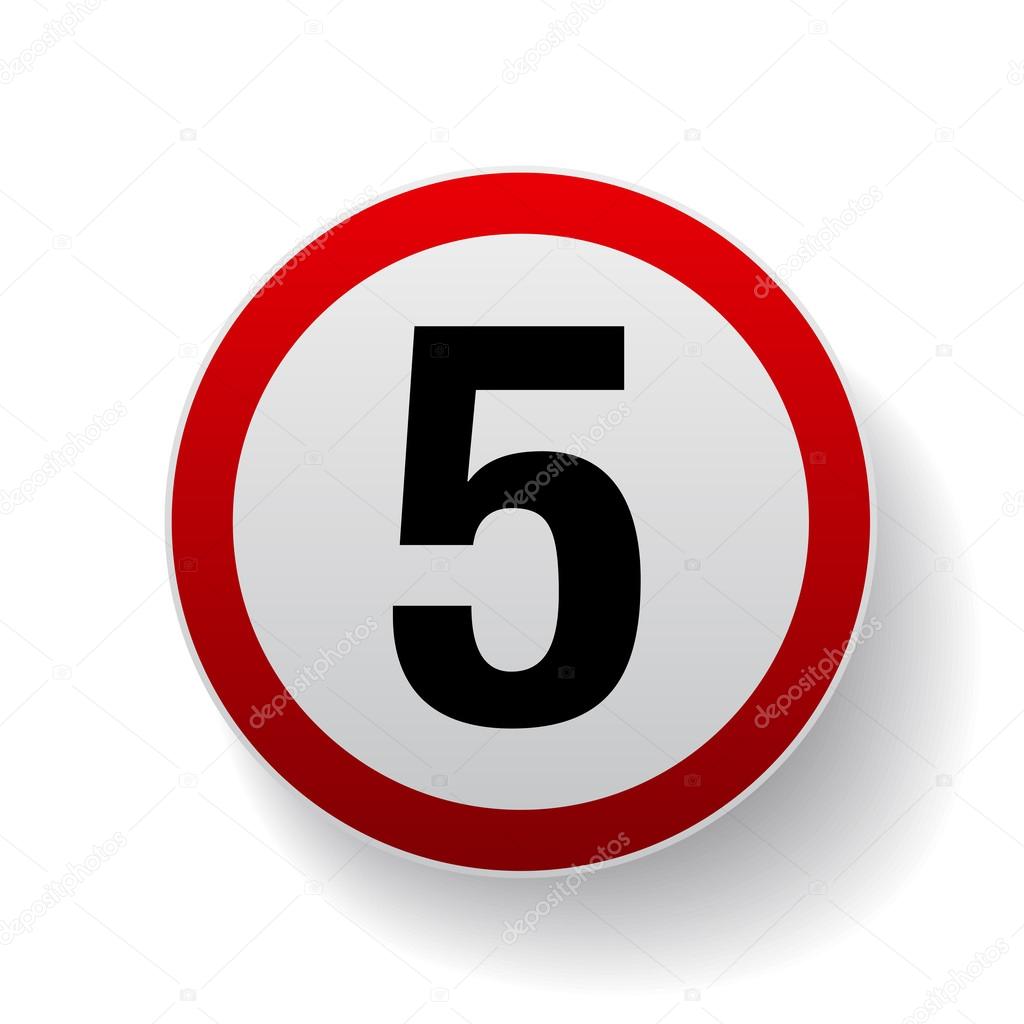 Speed sign - Number five button