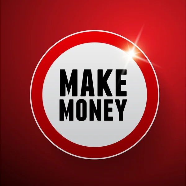 Make money button red — Stock Vector