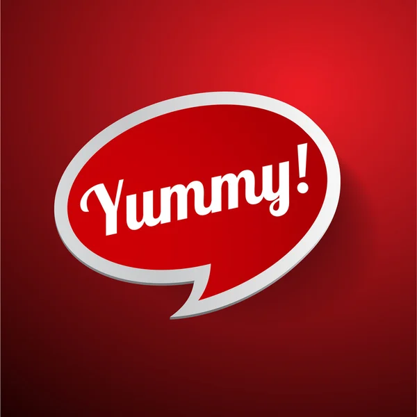 Yummy label or speech bubble — Stock Vector