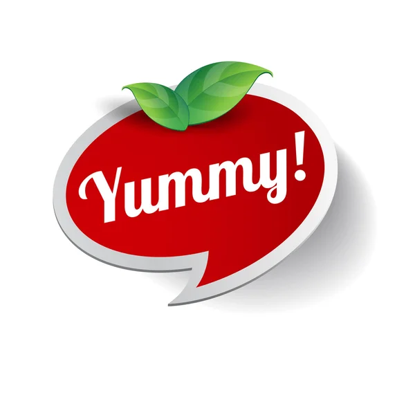Yummy label or speech bubble — Stock Vector