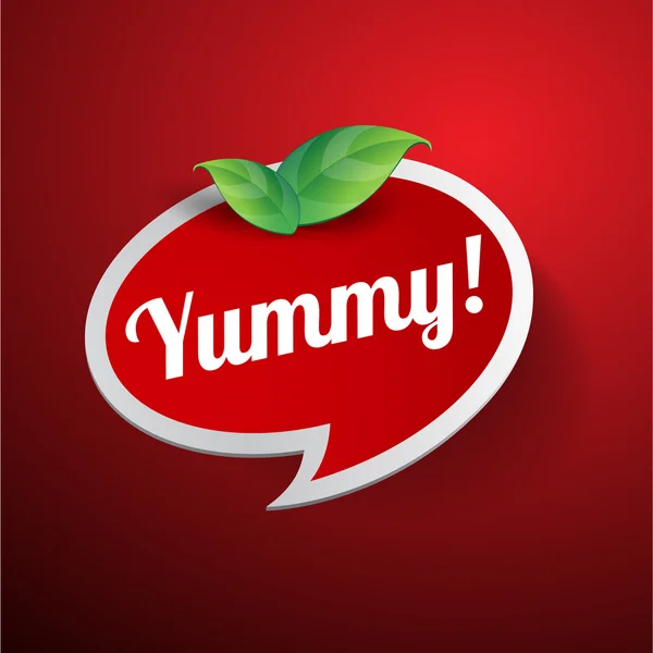 Yummy label or speech bubble — Stock Vector