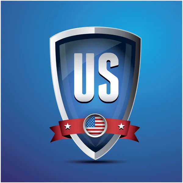 EUA escudo com bandeira — Vetor de Stock