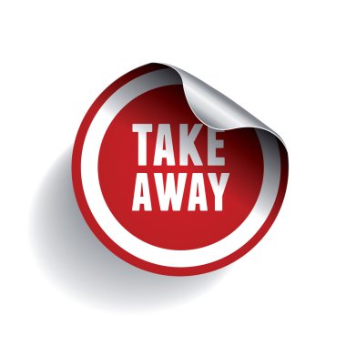 take away sticker etiket