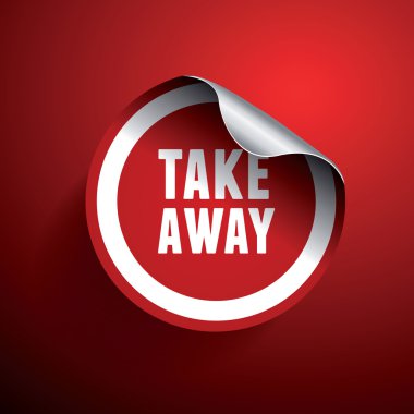 take away sticker etiket