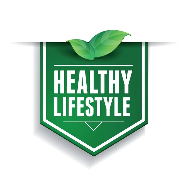 Healthy lifestyle label or ribbon — Stock Vector