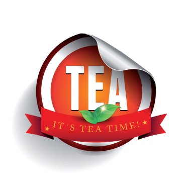 Tea label vector sticker
