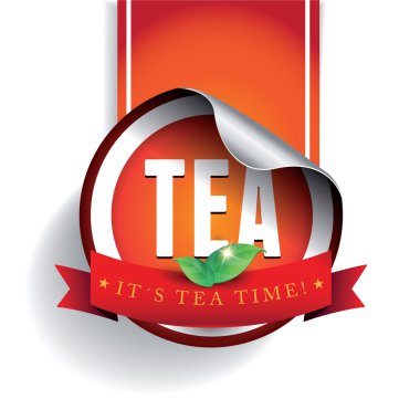 Tea label vector sticker