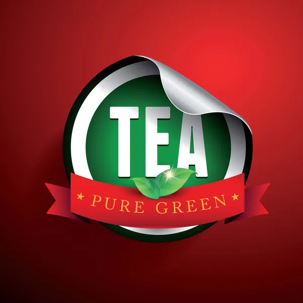 Étiquette de thé vecteur autocollant — Image vectorielle