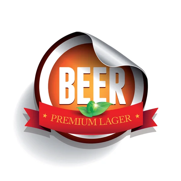 Etiqueta de cerveza o pegatina - lager — Vector de stock