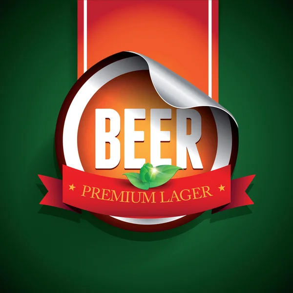Rótulo de cerveja ou autocolante - cerveja —  Vetores de Stock