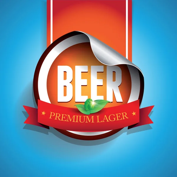 Etiqueta de cerveza o pegatina - lager — Archivo Imágenes Vectoriales