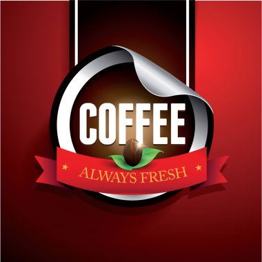 kahve etiket vektör sticker