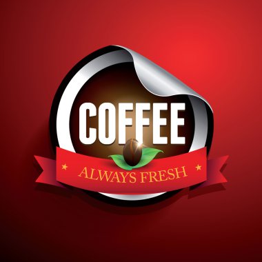 kahve etiket vektör sticker