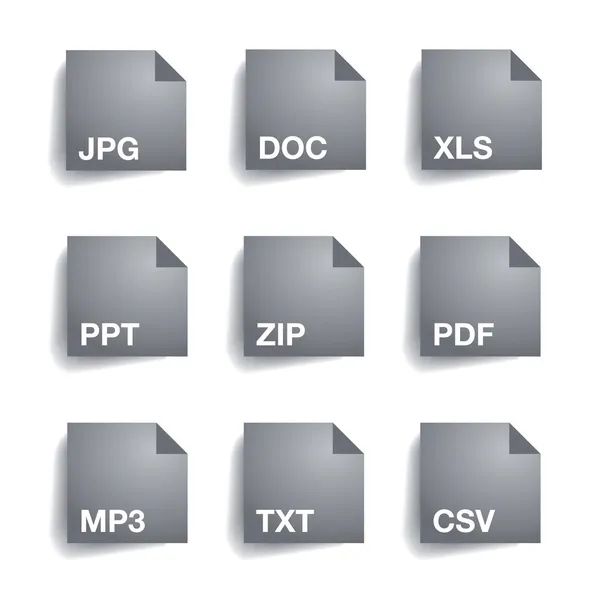 文件类型的文件夹图标集 — 图库矢量图片