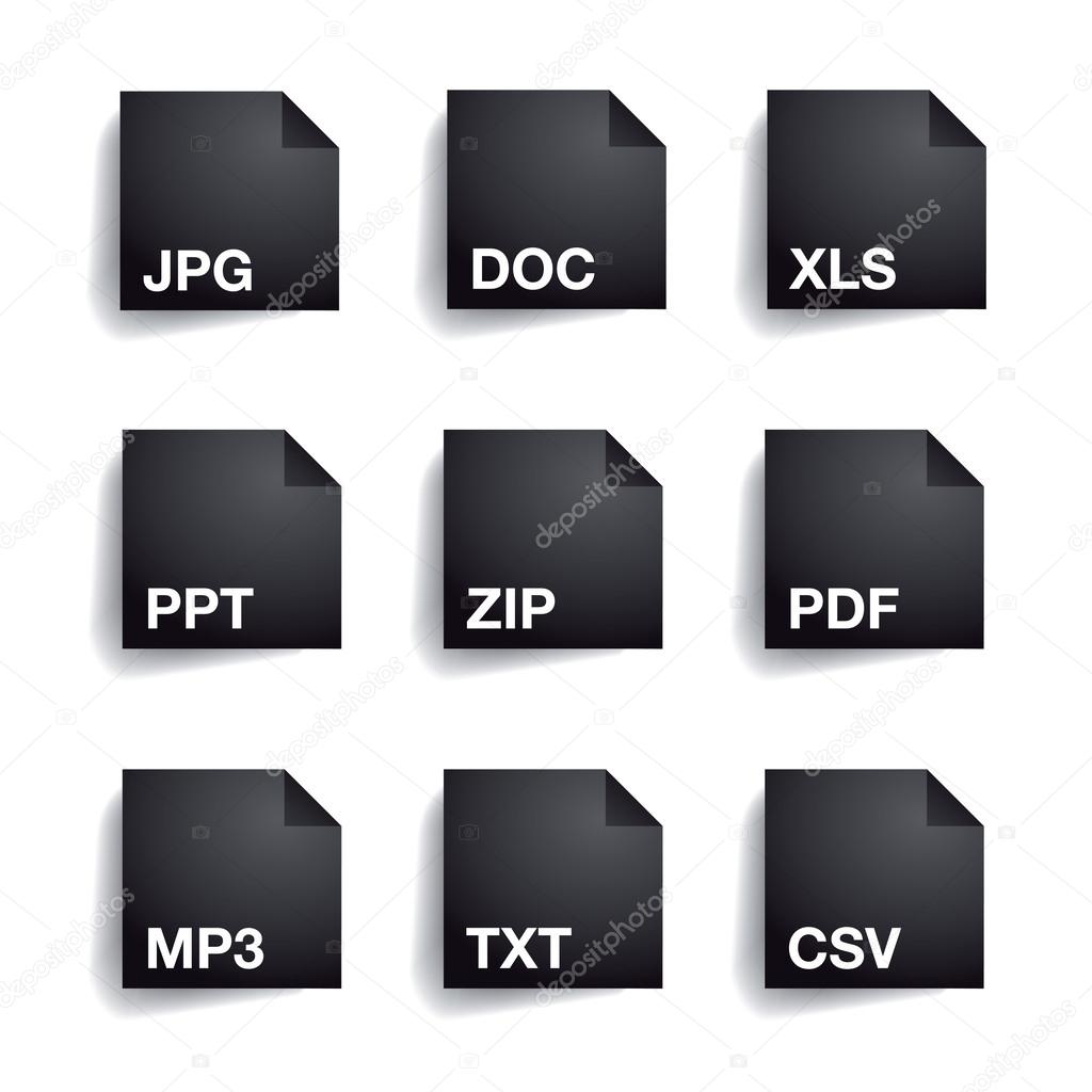 File type folder icon set