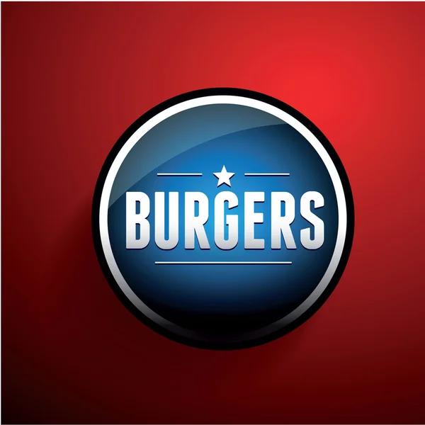 Rótulo do botão Burgers — Vetor de Stock