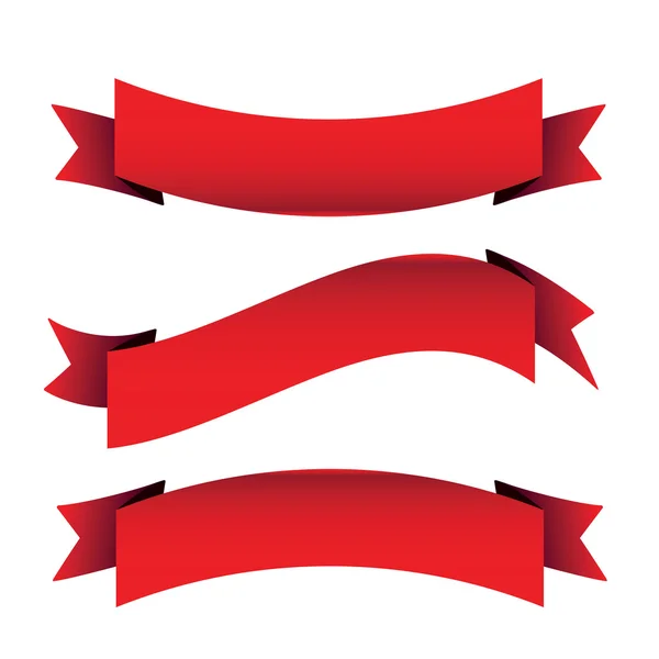 Ensemble ruban rouge — Image vectorielle