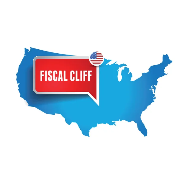 Finanspolitiska cliff etikett — Stock vektor