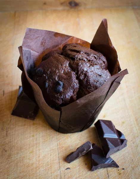 Muffin - Magdalena de chocolate —  Fotos de Stock
