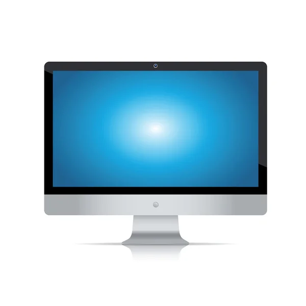 Computer display isolated on white — Stock Vector