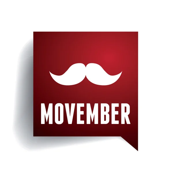 Moustache movember blanche — Image vectorielle